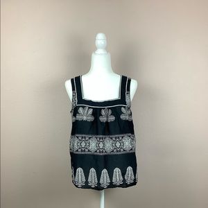 Luck Brand Floral Black Tank Top